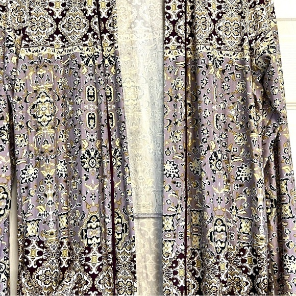 LOGO Longline Duster Patchwork boho cardigan kimono Jacket women’s size XS - Picture 9 of 12